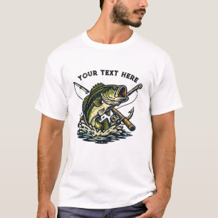 Vintage Fishing Club Bass Fish Retro Emblem T-Shirt