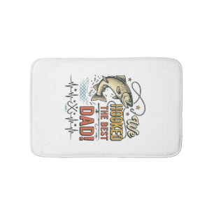Vintage Fishing Dad We Hooked the Best Dad Vector_ Bath Mat