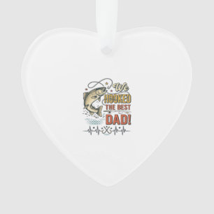 Vintage Fishing Dad We Hooked the Best Dad Vector_ Ornament