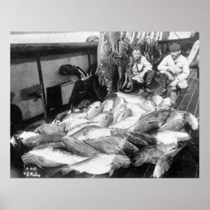 Vintage Fishing, early 1900s Poster