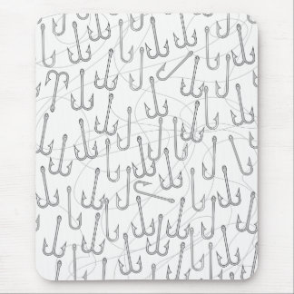 Vintage fishing hooks mouse pad