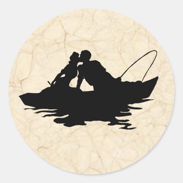 Vintage Fishing Lovers Sticker (Front)