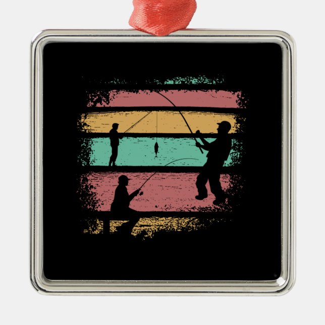Vintage Fishing Metal Ornament (Front)