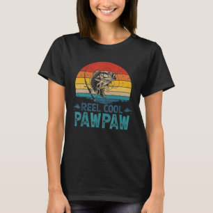 Vintage Fishing Reel Cool Pawpaw Grandpa Paw Paw F T-Shirt