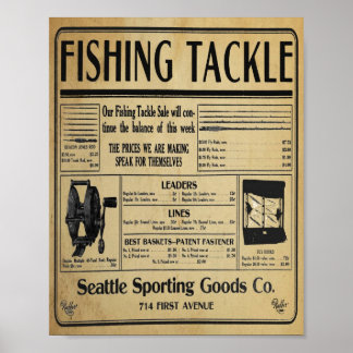 Vintage Fishing Tackle Store Print