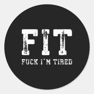 Vintage Fit Gym Classic Round Sticker