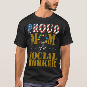 Vintage Flag American Proud Mum of a Social T-Shirt