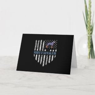 Vintage Flag American Rottweiler Funny And Cute Holiday Card