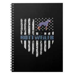 Vintage Flag American Rottweiler Funny And Cute Notebook