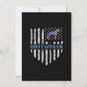 Vintage Flag American Rottweiler Funny And Cute Thank You Card