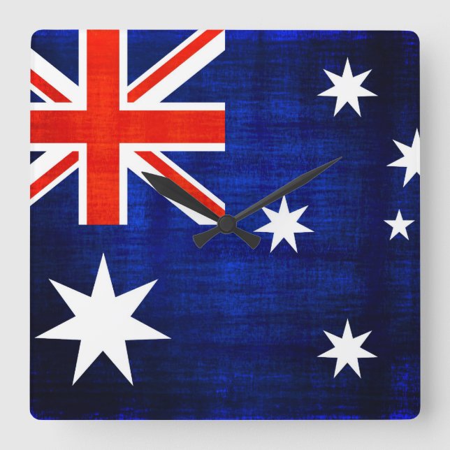Vintage Flag Australia 2 Square Wall Clock (Front)