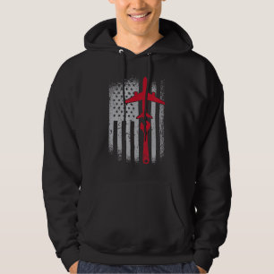 Vintage Flag Aviation Mechanic Aircraft Hoodie