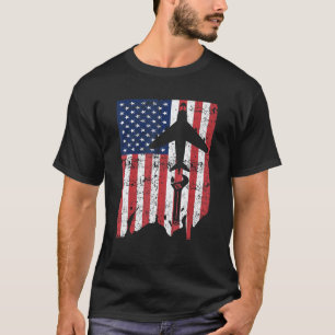 Vintage Flag Aviation Mechanic Aircraft T-Shirt