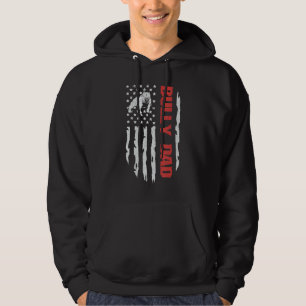 Vintage Flag Bully Dog Dad For My Dear Special Pe Hoodie