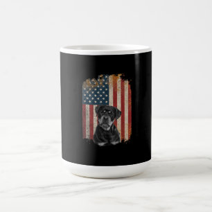 Vintage Flag Dirty America dog cute Rottweiler T-S Coffee Mug