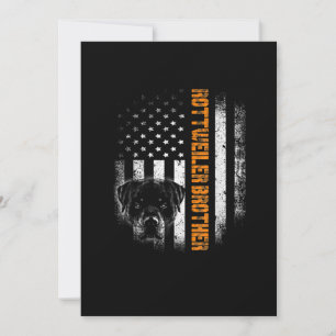 Vintage Flag funny Dog Rottweiler Brother Best Announcement