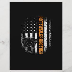 Vintage Flag funny Dog Rottweiler Brother Best Custom Letterhead