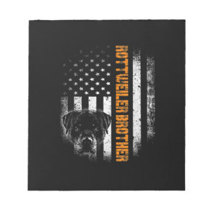 Vintage Flag funny Dog Rottweiler Brother Best Notepad