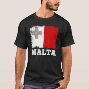 Vintage Flag Malta Country Retro Flag Maltese T-Shirt