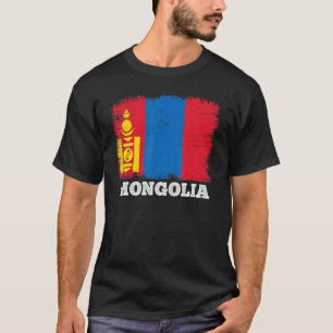Vintage Flag Mongolia Country Retro Flag Mongolian T-Shirt