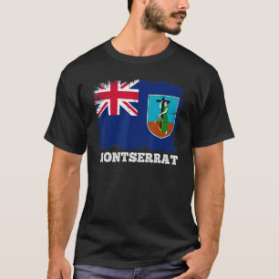 Vintage Flag Montserrat Retro Flag Montserratian T-Shirt