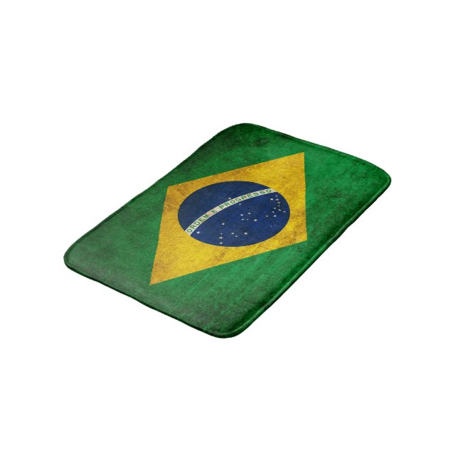 Vintage Flag of Brazil Bath Mat (Angled)