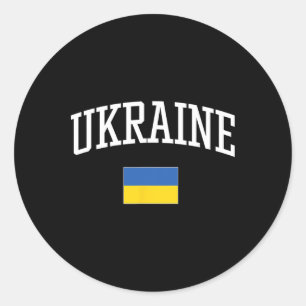 Vintage Flag Of Ukraine Love Your Country Classic Round Sticker