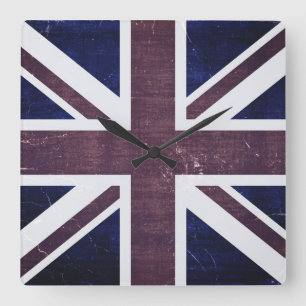 Vintage Flag United Kingdom 2 Square Wall Clock