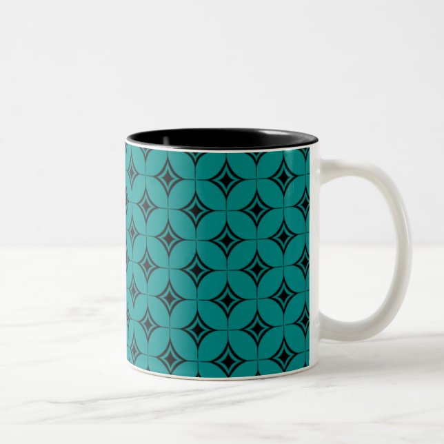 Vintage Flair Mug, Teal Two-Tone Coffee Mug (Right)