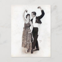 Vintage Flamenco Couple with Castanets
