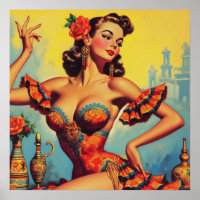 Vintage Flamenco Pin Up