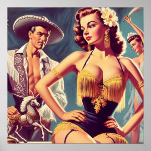 Vintage Flamenco Woman Poster