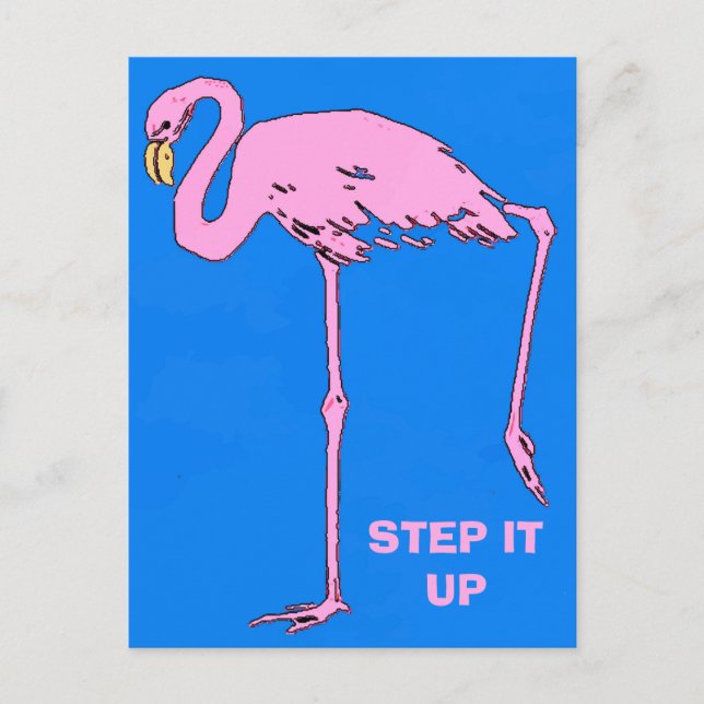 Vintage Flamingo, edit text Postcard (Front)