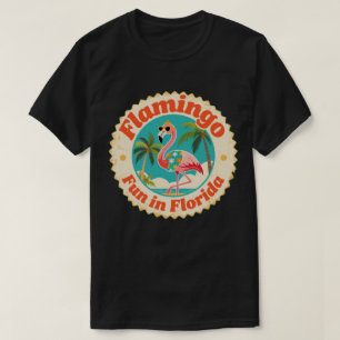 Vintage Flamingo Fun in Florida Beach T-Shirt