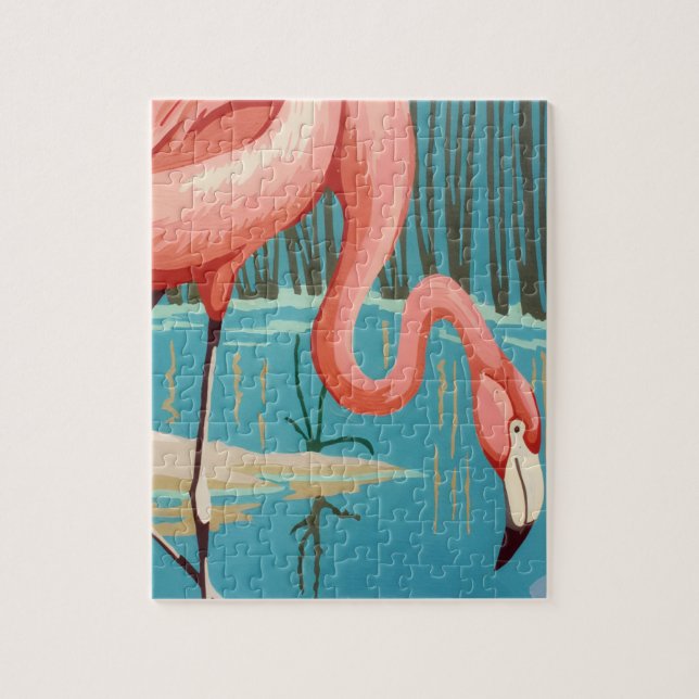 Vintage Flamingo Jigsaw Puzzle (Vertical)