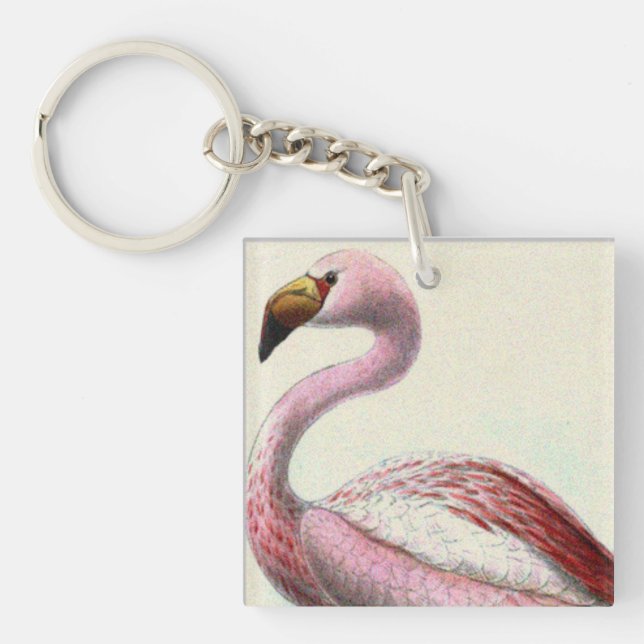 Vintage Flamingo Key Ring (Front)