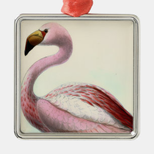 Vintage Flamingo Metal Ornament