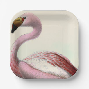 Vintage Flamingo Paper Plate