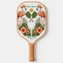 Vintage Flamingo Pickleball Paddle | Retro Palm Be