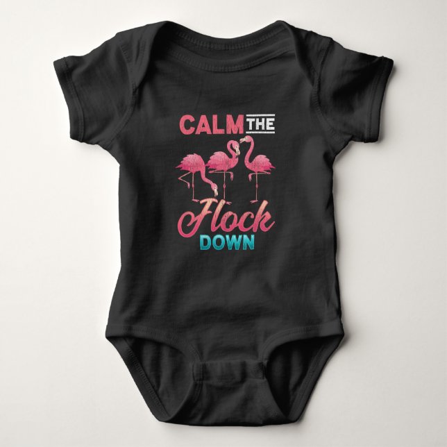 Vintage Flamingo Sarcastic Inappropriate Saying Baby Bodysuit (Front)