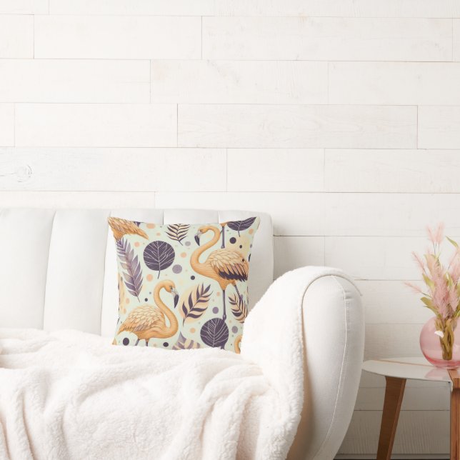 Vintage Flamingo Seamless Cushion (Couch)