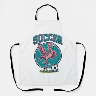 Vintage Flamingo Soccer Player Graphic Shirt_1 Apron