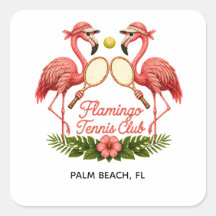 Vintage Flamingo Tennis Club Personalised