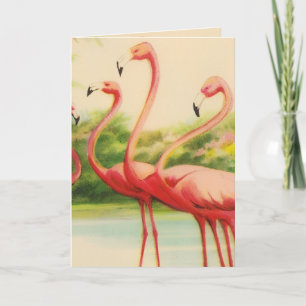 Vintage Flamingos Card