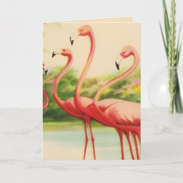 Vintage Flamingos Card (Front)