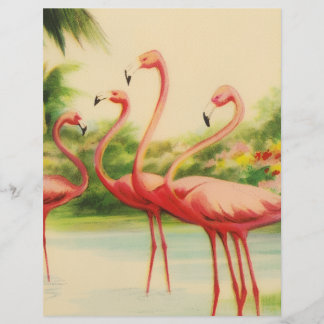 Vintage Flamingos Custom Letterhead