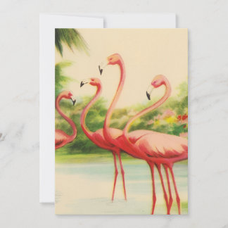 Vintage Flamingos Save The Date