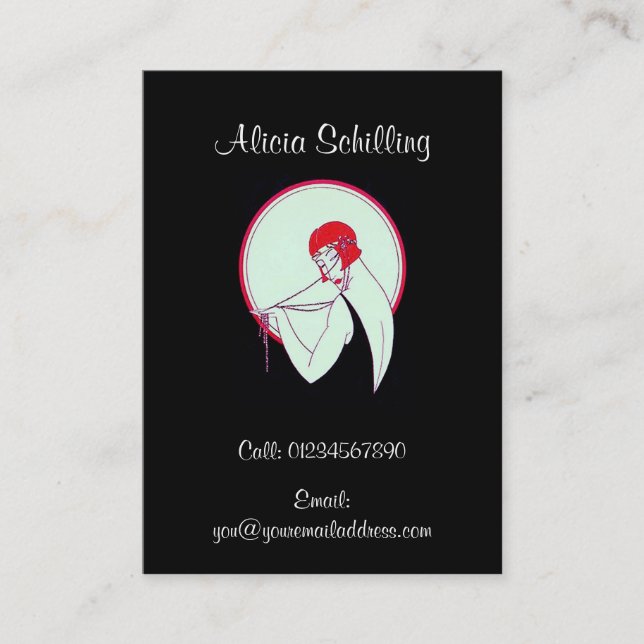 Vintage Flapper ~ Art Deco ~ Personal Business Card (Front)