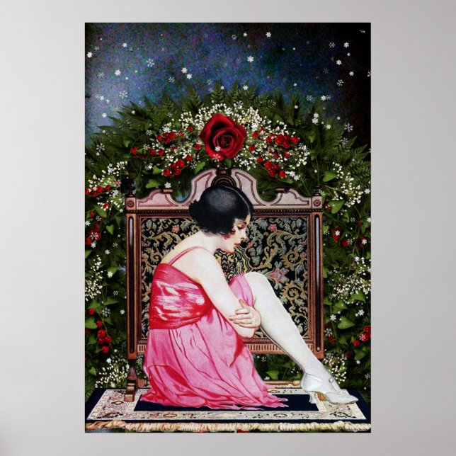 Vintage Flapper Christmas Poster (Front)