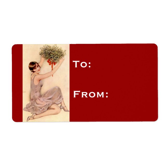 Vintage Flapper Holiday Gift Tag (Front)